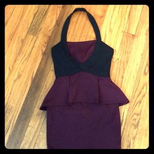 Maroon and black dress